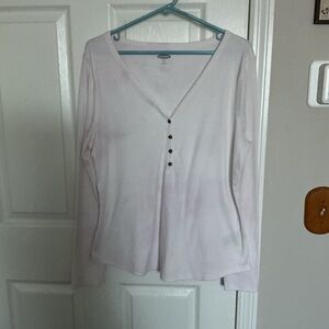 Old Navy Light Pink Long Sleeve Tee with Buttons